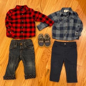 18-24 Month Boys Outfits (2) with Stride Rite Shoes